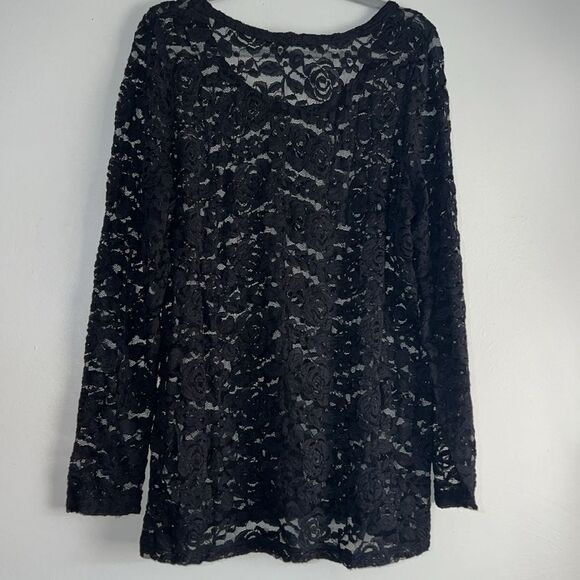 Maurices Black lace blouse SZ 2 - Picture 7 of 7